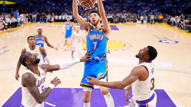 Champion Thunder edge out resilient Lakers 115–110 in Game 4 to seal another playoff series sweep